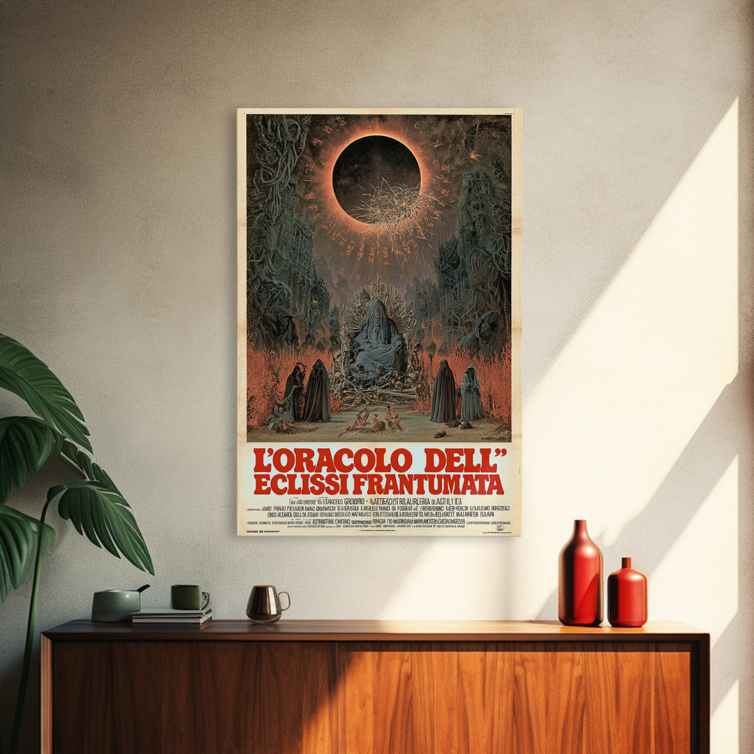 The Oracle Of The Shattered Eclipse, Italian Language Horror Movie Poster, 1970s Horror Art, Cult Horror Poster, Framed Canvas Print