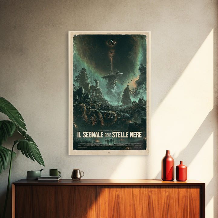 The Signal Of Black Stars, Italian Language Horror Movie Poster, 1970s Horror Art, Eldritch Cinema Wall Art, Framed Canvas Print