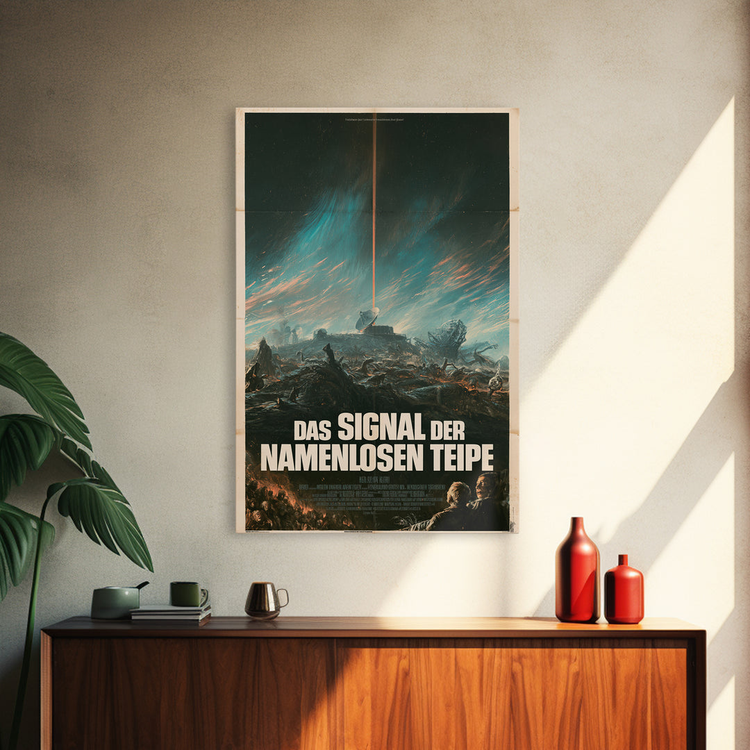 The Signal Of The Nameless Deep, German Language Horror Movie Poster, 1960s Horror Art, Retro Horror Movie Art, Canvas Print