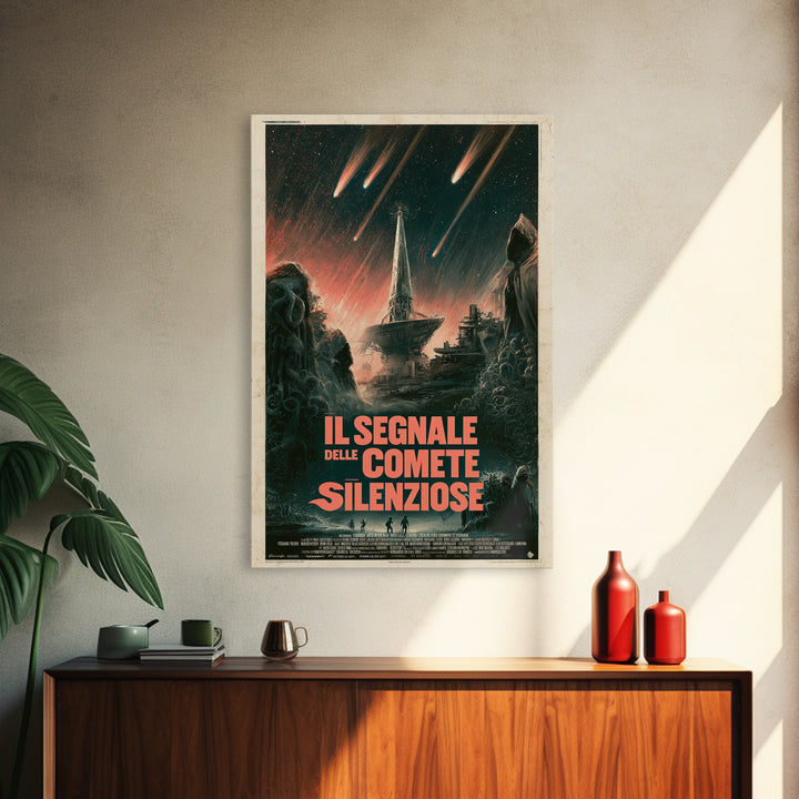 The Signal Of Silent Comets, Italian Language Horror Movie Poster, 1970s Horror Art, Cult Horror Poster, Framed Canvas Print