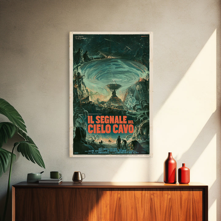 The Signal Of The Hollow Sky, Italian Language Horror Movie Poster, 1970s Horror Art, Classic Monster Poster, Canvas Print, Halloween Decor