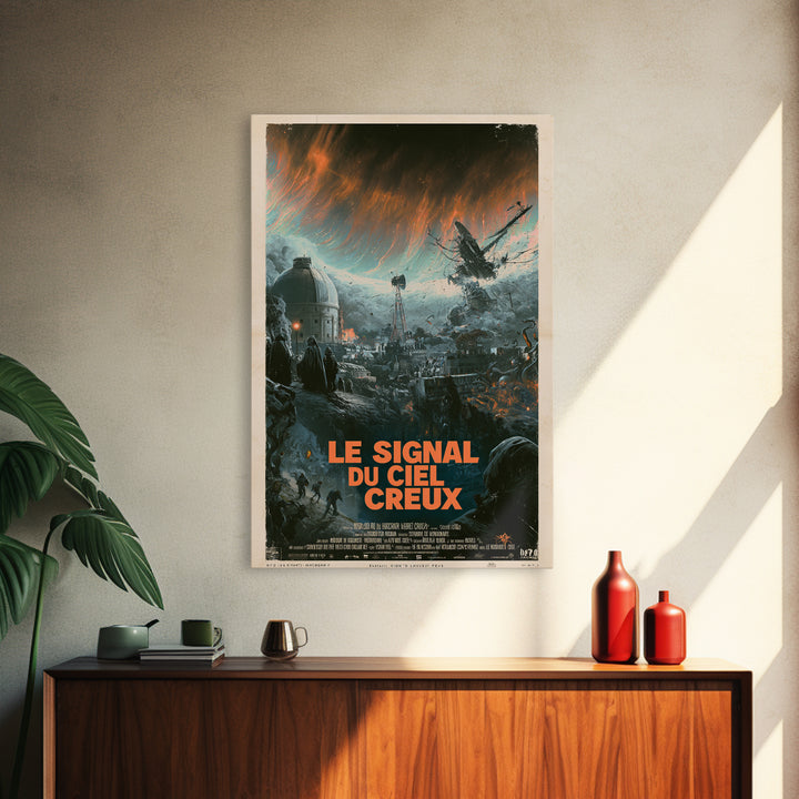 The Signal Of The Hollow Sky, French Language Horror Movie Poster, 1960s Horror Art, Lovecraftian Horror Poster, Framed Canvas Print