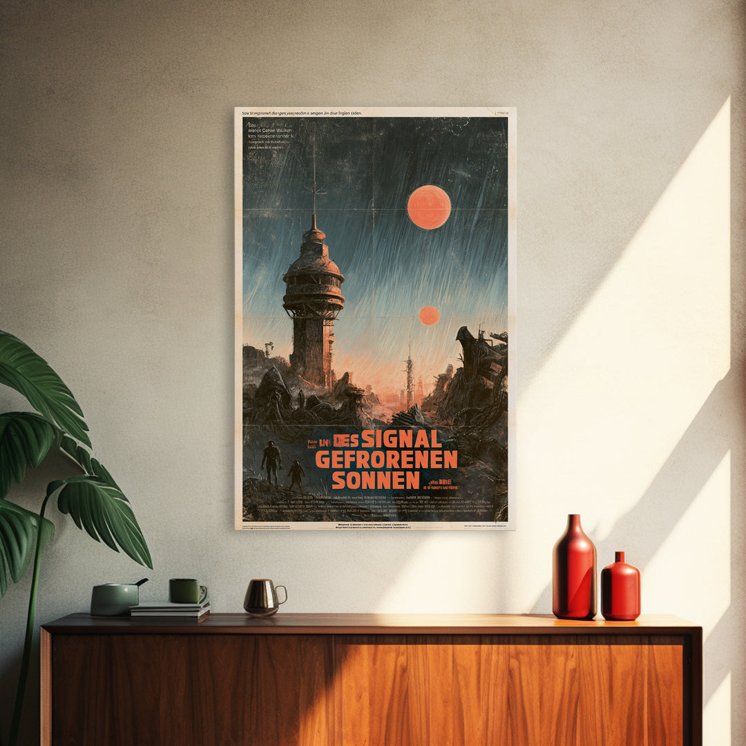 The Signal Of Frozen Suns, German Language Horror Movie Poster, 1960s Horror Art, Lovecraftian Horror Poster, Framed Canvas Print