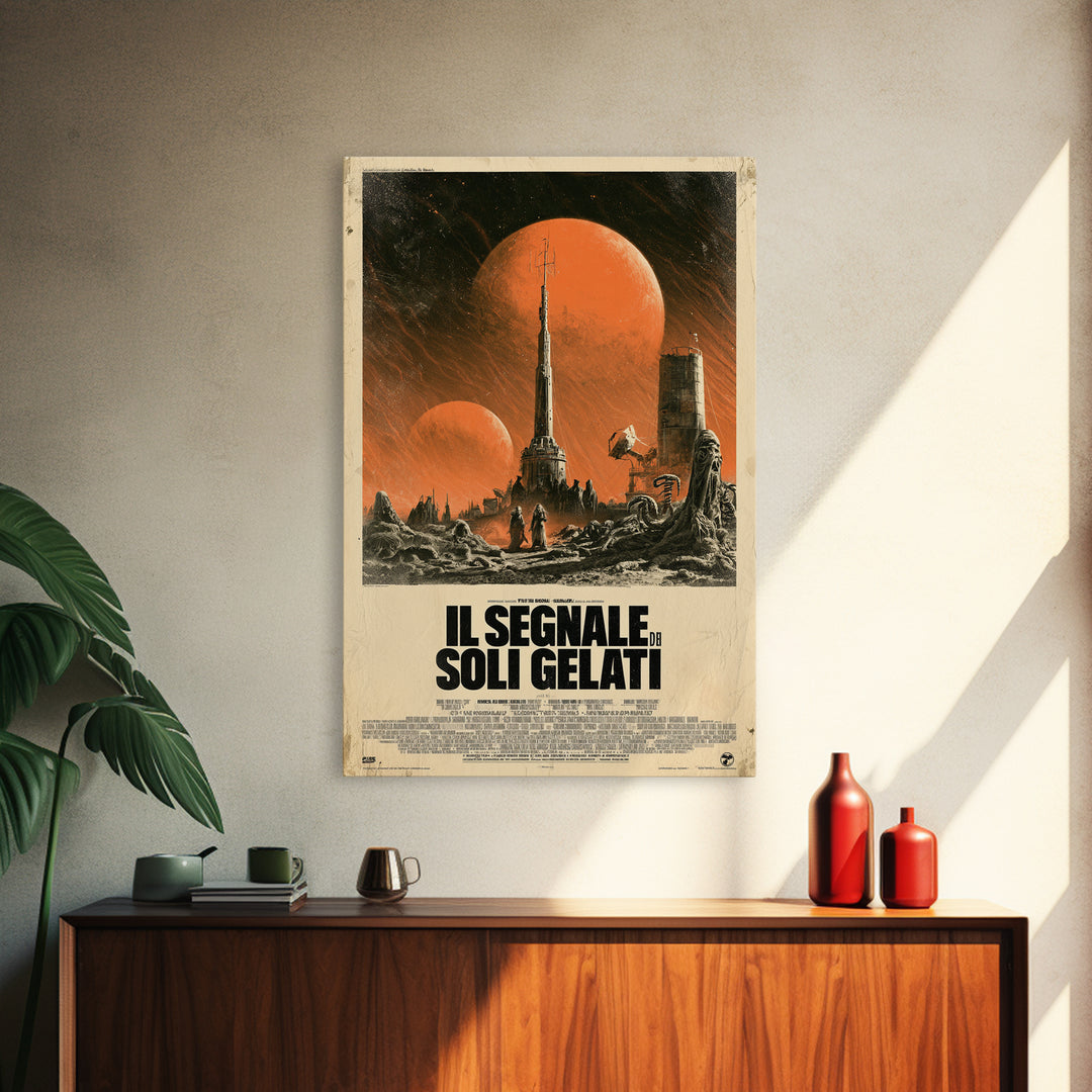 The Signal Of Frozen Suns, Italian Language Horror Movie Poster, 1970s Horror Art, Cult Horror Poster, Framed Canvas Print