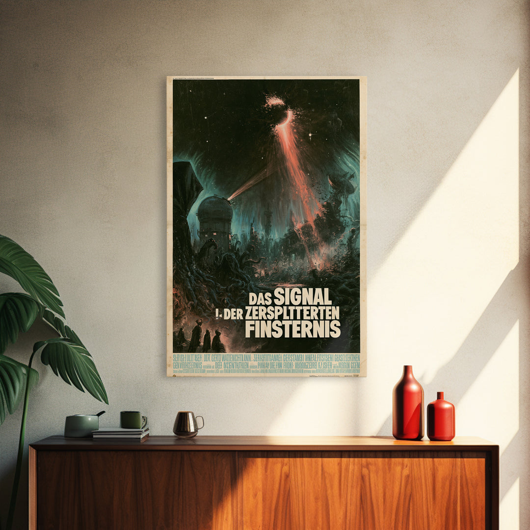 The Signal Of The Shattered Eclipse, German Language Horror Movie Poster, 1960s Horror Art, Retro Horror Movie Art, Canvas Print