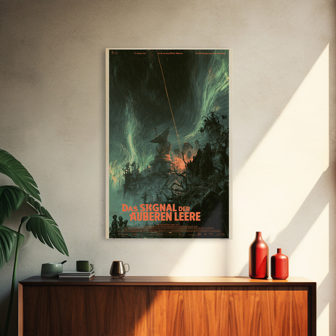 The Signal Of The Outer Void, German Language Horror Movie Poster, 1960s Horror Art, Lovecraftian Horror Poster, Framed Canvas Print