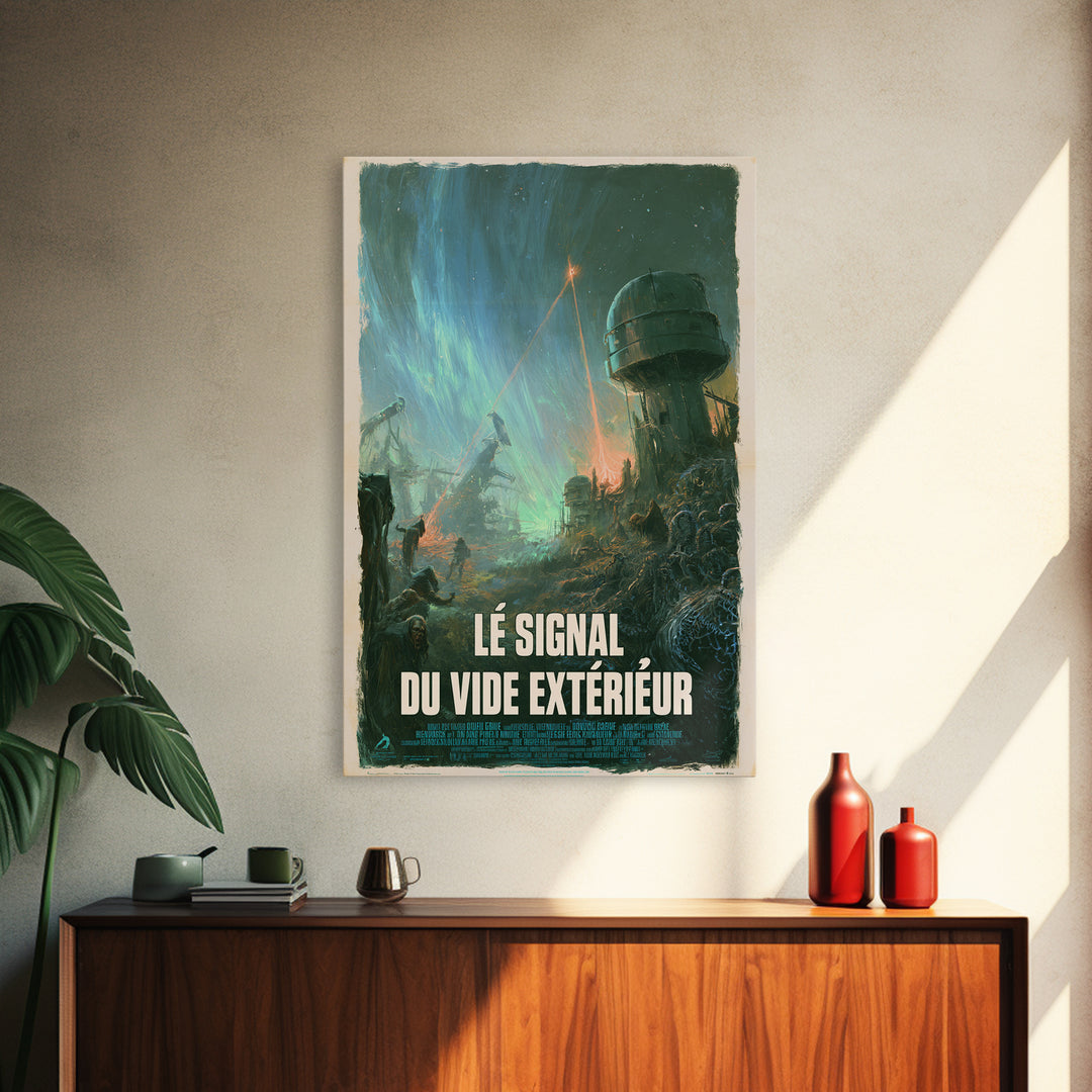 The Signal Of The Outer Void, French Language Horror Movie Poster, 1960s Horror Art, Gothic Cinema Wall Art, Framed Canvas Print