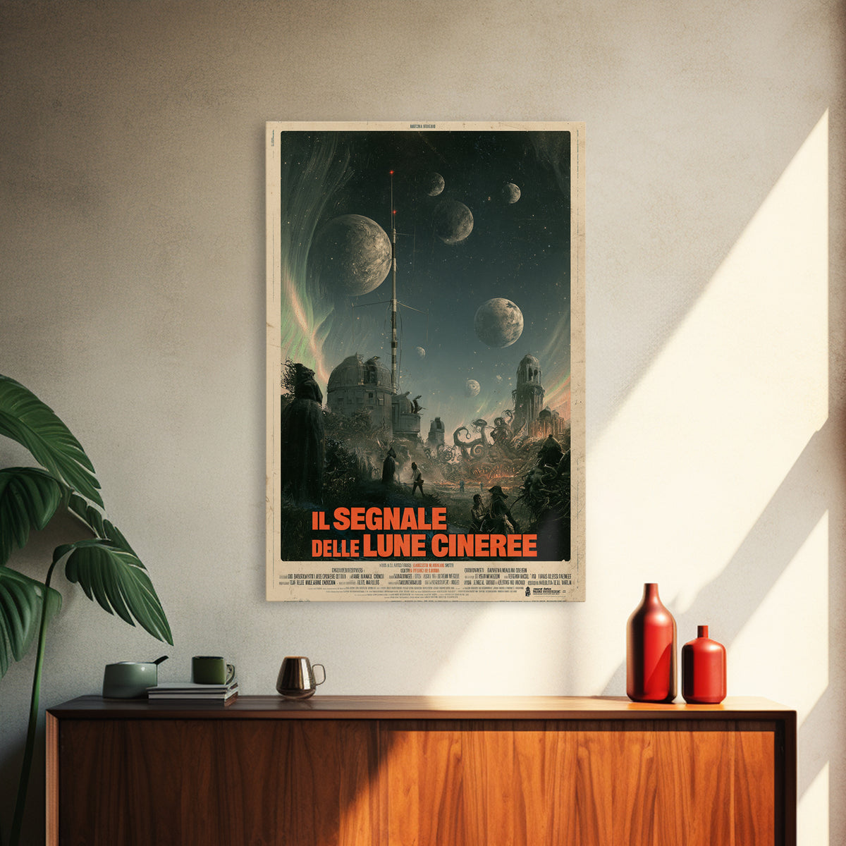 The Signal Of Ashen Moons, Italian Language Horror Movie Poster, 1970s Horror Art, Lovecraftian Horror Poster, Framed Canvas Print