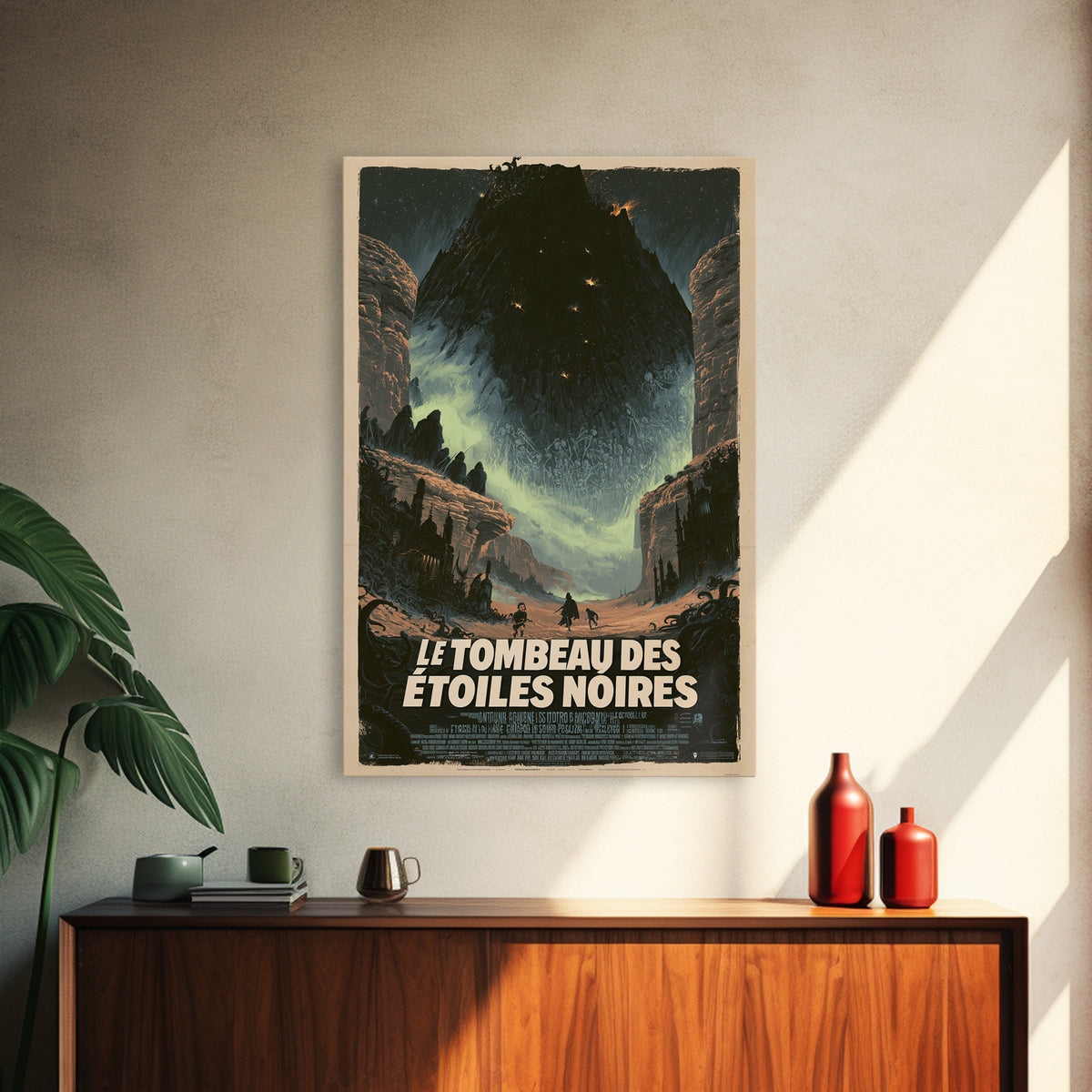 The Tomb Of Black Stars, French Language Horror Movie Poster, 1960s Horror Art, Gothic Cinema Wall Art, Framed Canvas Print
