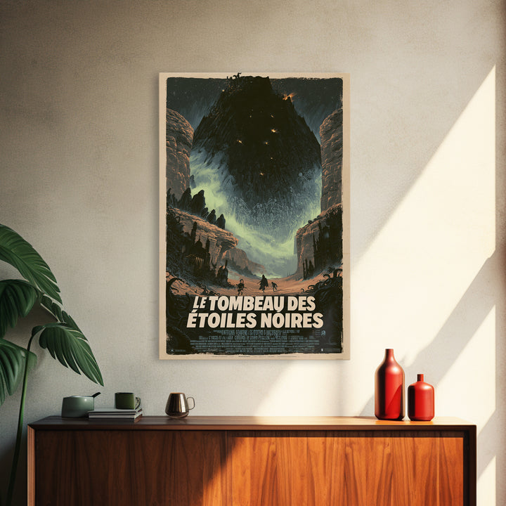 The Tomb Of Black Stars, French Language Horror Movie Poster, 1960s Horror Art, Gothic Cinema Wall Art, Framed Canvas Print