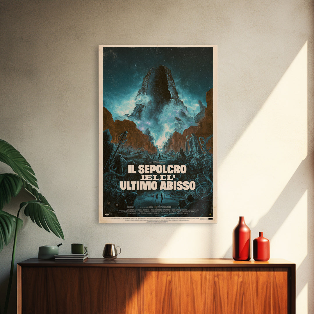 The Tomb Of The Last Abyss, Italian Language Horror Movie Poster, 1970s Horror Art, Lovecraftian Horror Poster, Framed Canvas Print