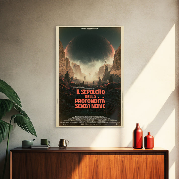 The Tomb Of The Nameless Deep, Italian Language Horror Movie Poster, 1970s Horror Art, Cult Horror Poster, Framed Canvas Print