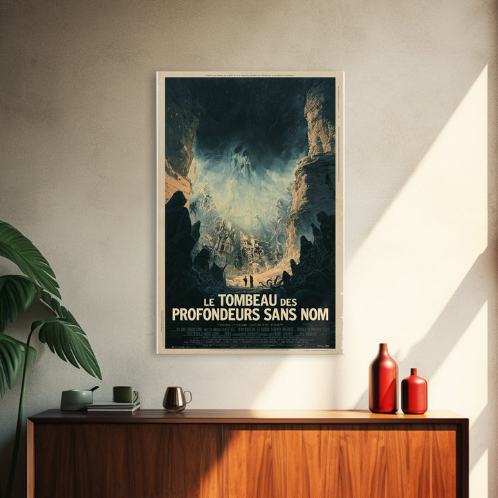 The Tomb Of The Nameless Deep, French Language Horror Movie Poster, 1960s Horror Art, Cult Horror Poster, Framed Canvas Print