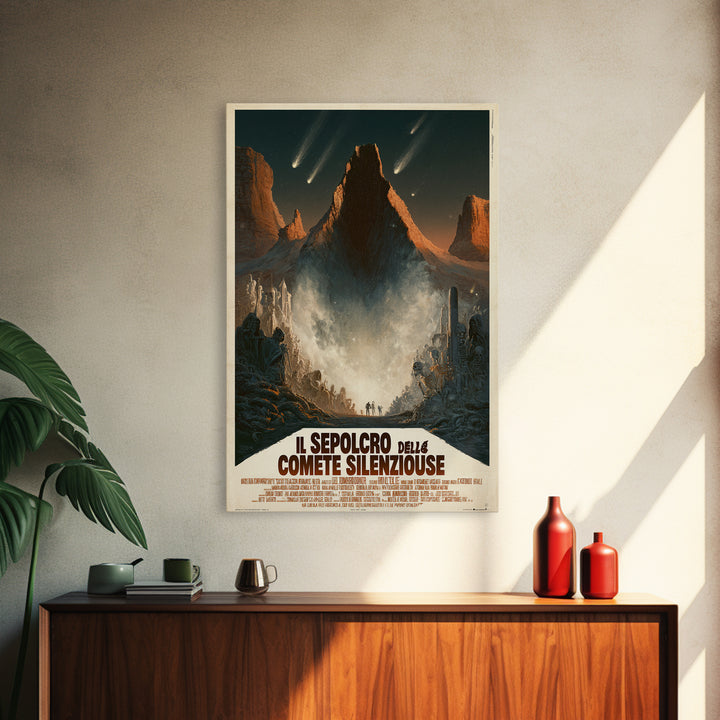 The Tomb Of Silent Comets, Italian Language Horror Movie Poster, 1970s Horror Art, Cult Horror Poster, Framed Canvas Print