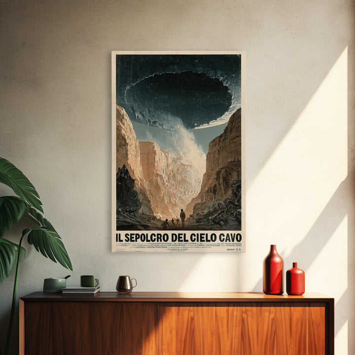 The Tomb Of The Hollow Sky, Italian Language Horror Movie Poster, 1970s Horror Art, Lovecraftian Horror Poster, Framed Canvas Print