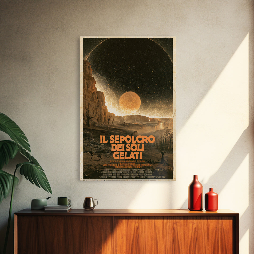The Tomb Of Frozen Suns, Italian Language Horror Movie Poster, 1970s Horror Art, Gothic Cinema Wall Art, Framed Canvas Print