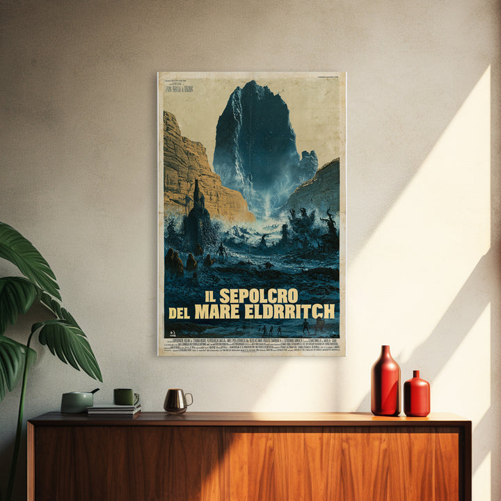 The Tomb Of The Eldritch Sea, Italian Language Horror Movie Poster, 1970s Horror Art, Eldritch Cinema Wall Art, Framed Canvas Print
