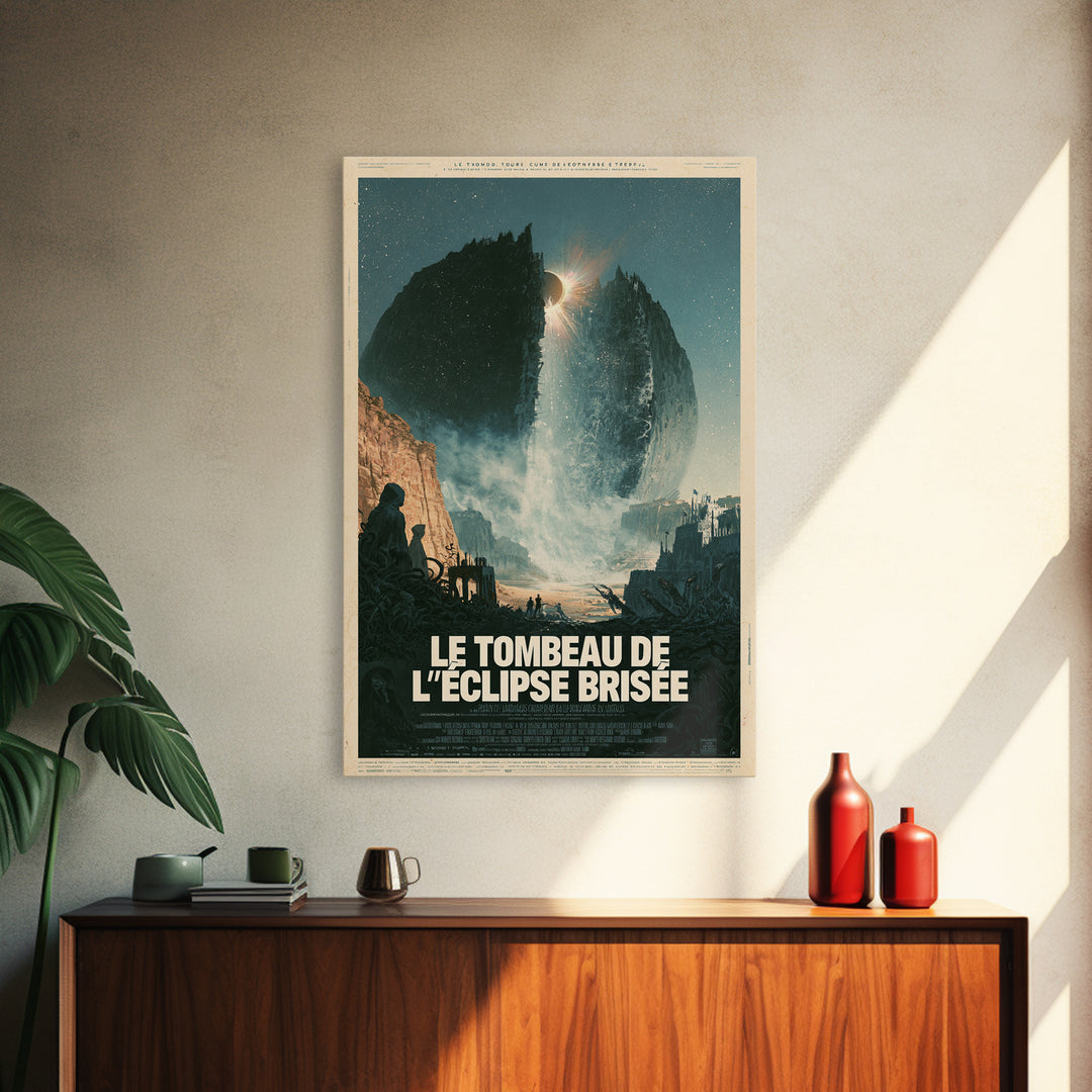 The Tomb Of The Shattered Eclipse, French Language Horror Movie Poster, 1960s Horror Art, Cult Horror Poster, Framed Canvas Print