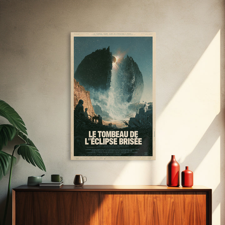 The Tomb Of The Shattered Eclipse, French Language Horror Movie Poster, 1960s Horror Art, Cult Horror Poster, Framed Canvas Print