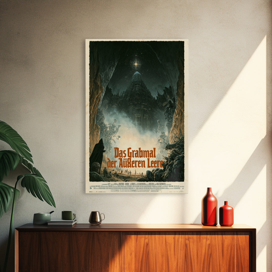 The Tomb Of The Outer Void, German Language Horror Movie Poster, 1960s Horror Art, Eldritch Cinema Wall Art, Framed Canvas Print