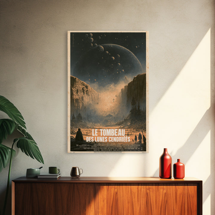 The Tomb Of Ashen Moons, French Language Horror Movie Poster, 1960s Horror Art, Lovecraftian Horror Poster, Framed Canvas Print