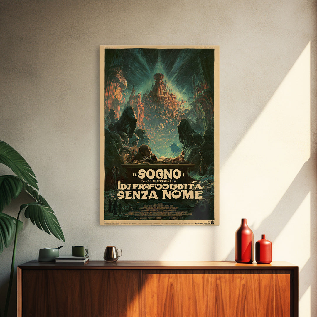 The Dream Of The Nameless Deep, Italian Language Horror Movie Poster, 1970s Horror Art, Cult Horror Poster, Framed Canvas Print