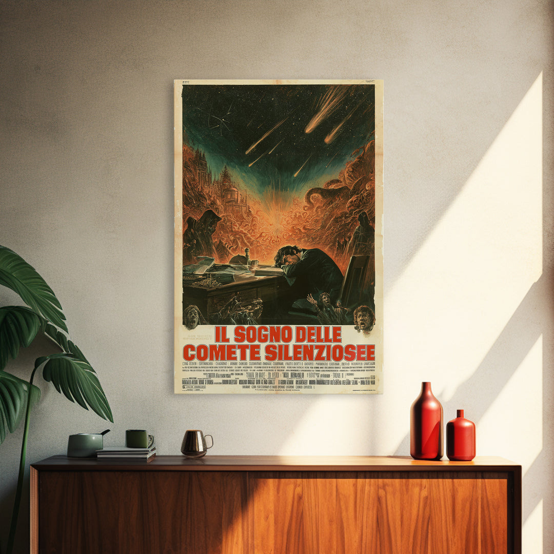 The Dream Of Silent Comets, Italian Language Horror Movie Poster, 1970s Horror Art, Eldritch Cinema Wall Art, Framed Canvas Print
