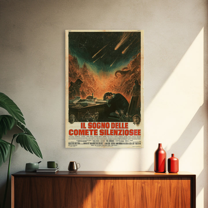 The Dream Of Silent Comets, Italian Language Horror Movie Poster, 1970s Horror Art, Eldritch Cinema Wall Art, Framed Canvas Print