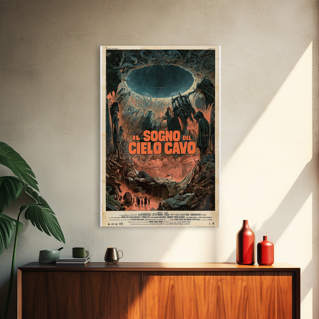 The Dream Of The Hollow Sky, Italian Language Horror Movie Poster, 1970s Horror Art, Cosmic Horror Movie Art, Canvas Print, Macabre Wall Art