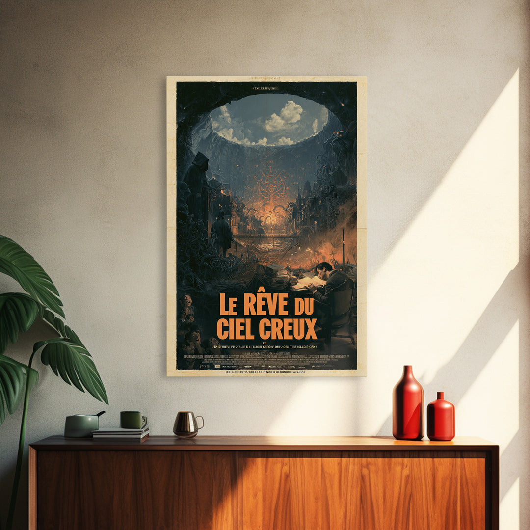 The Dream Of The Hollow Sky, French Language Horror Movie Poster, 1960s Horror Art, Cult Horror Poster, Framed Canvas Print
