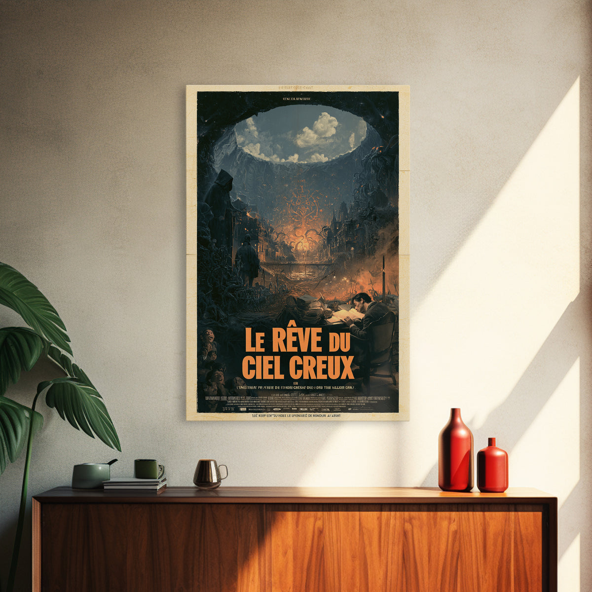 The Dream Of The Hollow Sky, French Language Horror Movie Poster, 1960s Horror Art, Cult Horror Poster, Framed Canvas Print