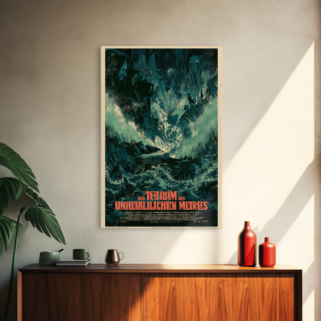 The Dream Of The Eldritch Sea, German Language Horror Movie Poster, 1960s Horror Art, Cosmic Horror Movie Art, Canvas Print