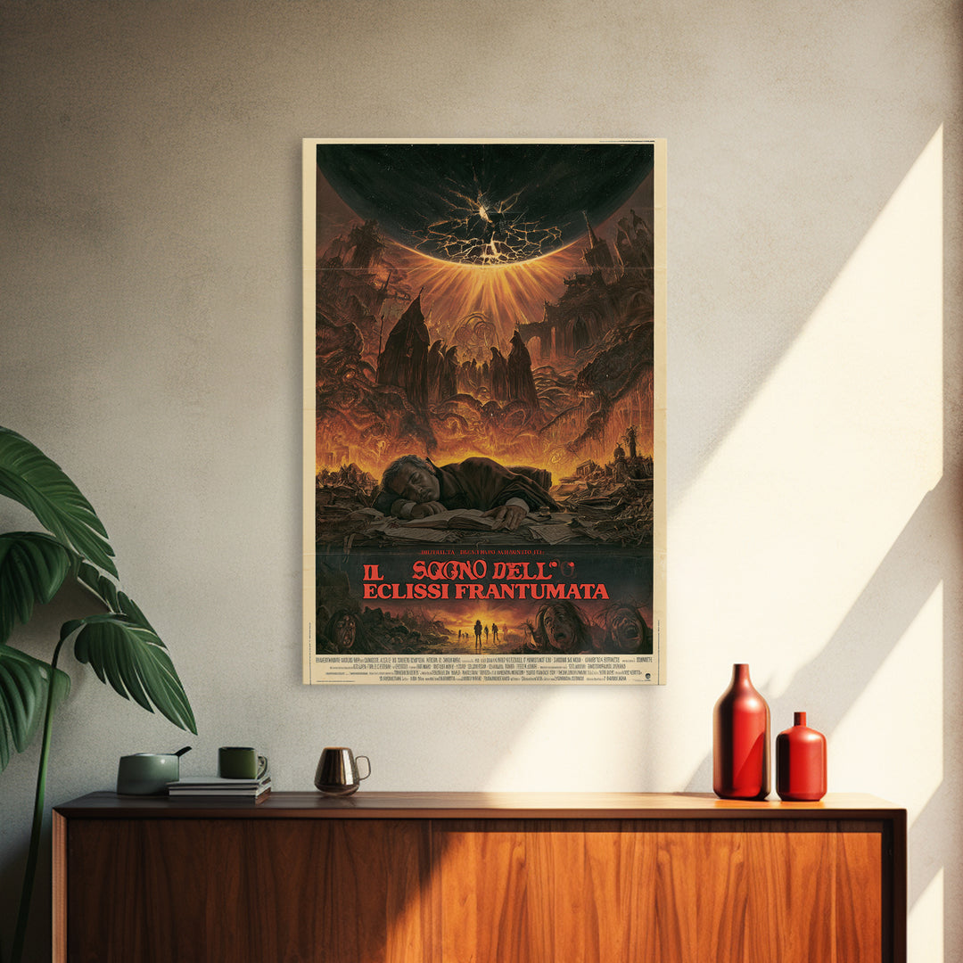 The Dream Of The Shattered Eclipse, Italian Language Horror Movie Poster, 1970s Horror Art, Cosmic Horror Movie Art, Canvas Print