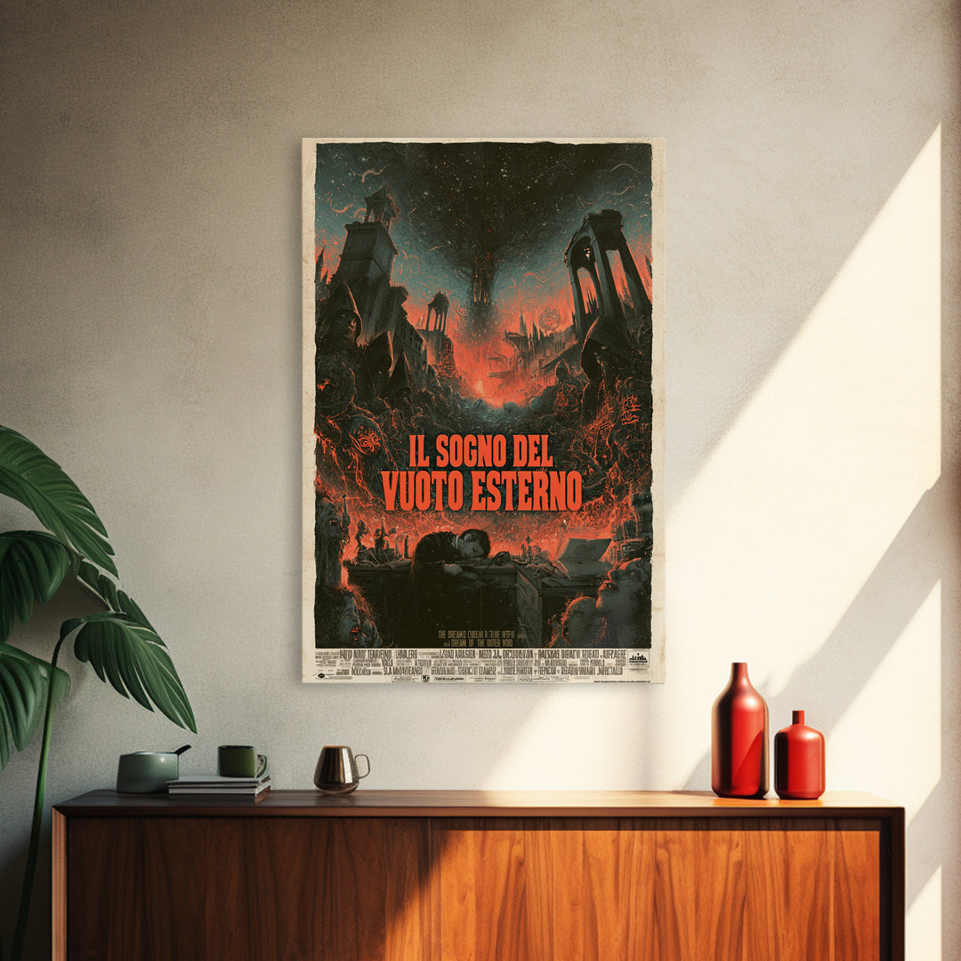 The Dream Of The Outer Void, Italian Language Horror Movie Poster, 1970s Horror Art, Cult Horror Poster, Framed Canvas Print