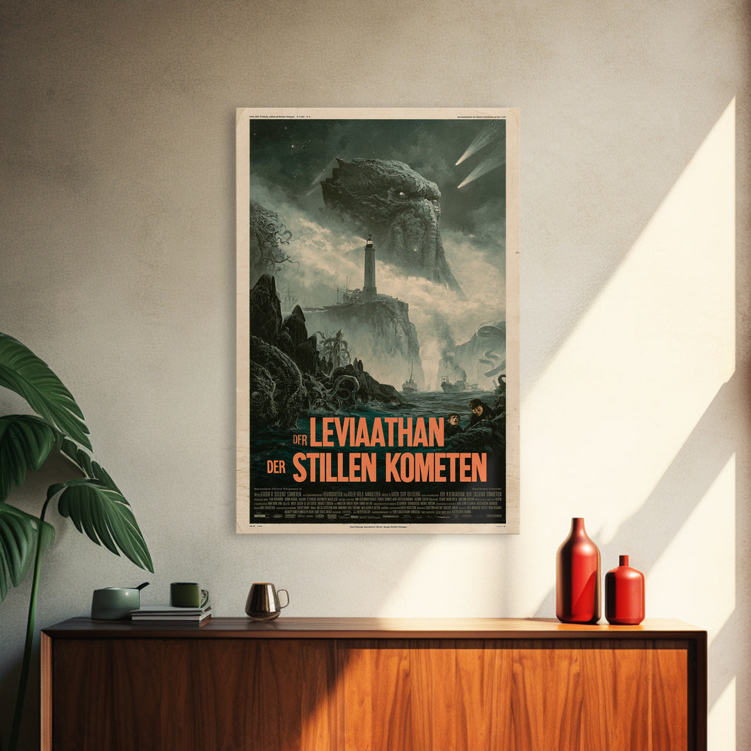 The Leviathan Of Silent Comets, German Language Horror Movie Poster, 1960s Horror Art, Retro Horror Movie Art, Canvas Print, Horror Wall Art