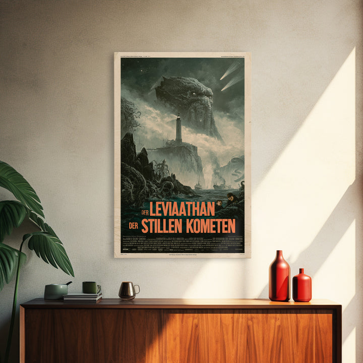The Leviathan Of Silent Comets, German Language Horror Movie Poster, 1960s Horror Art, Retro Horror Movie Art, Canvas Print, Horror Wall Art