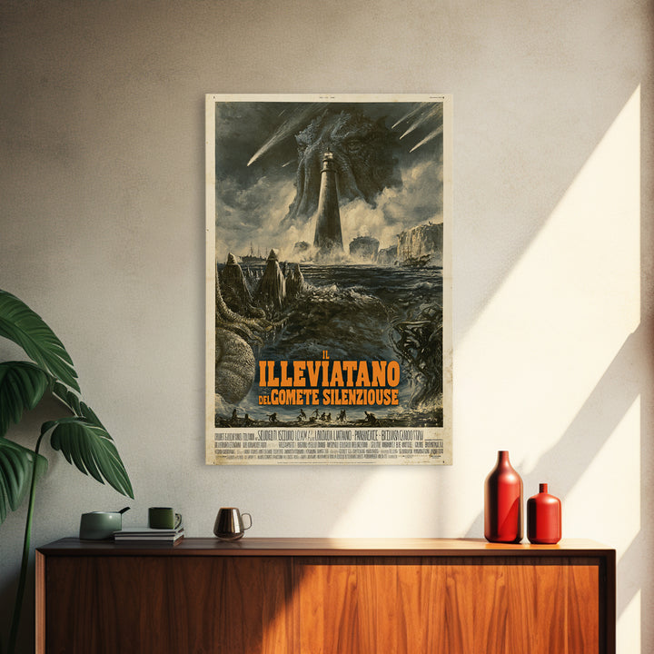The Leviathan Of Silent Comets, Italian Language Horror Movie Poster, 1970s Horror Art, Cosmic Horror Movie Art, Canvas Print
