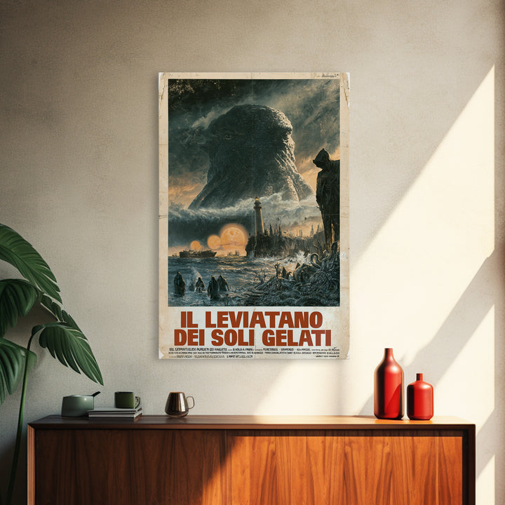 The Leviathan Of Frozen Suns, Italian Language Horror Movie Poster, 1970s Horror Art, Gothic Cinema Wall Art, Framed Canvas Print