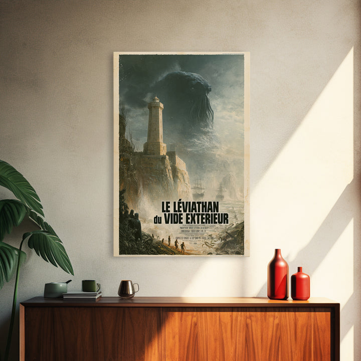 The Leviathan Of The Outer Void, French Language Horror Movie Poster, 1960s Horror Art, Cosmic Horror Movie Art, Canvas Print