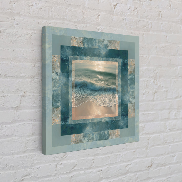 Storm Cloud over Deep Green Water Canvas Print, Coastal Art, Original Painting, Coastal Decor, Fine Art, Coastal, Beach Decor, COA-1x1-20