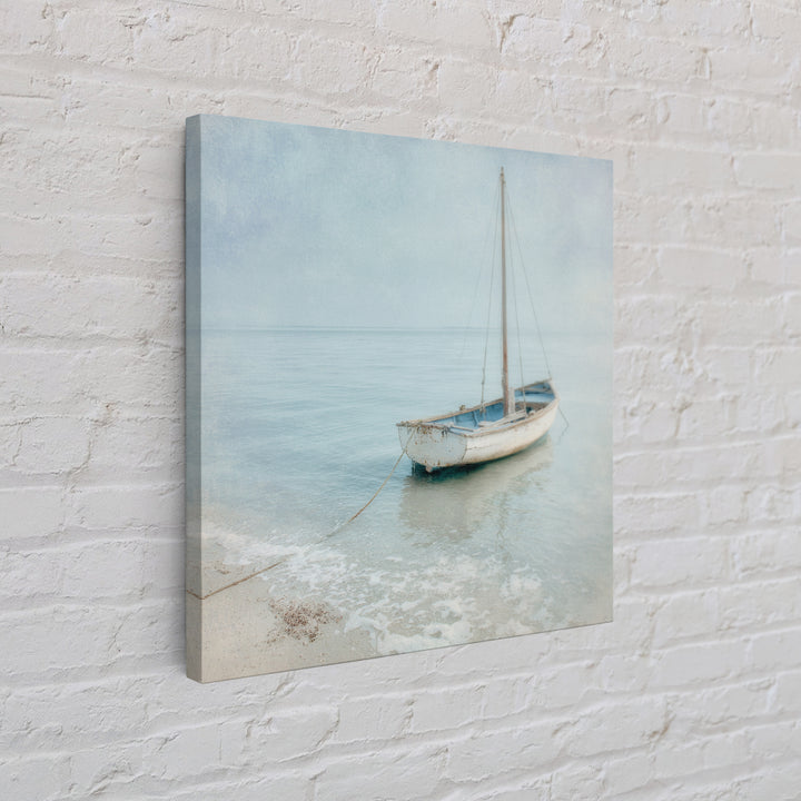 Weathered Sailboat on Calm Morning Water Canvas Print, Coastal Art, Coastal Prints, Coastal Decor, Fine Art, Coastal, COA-1x1-26