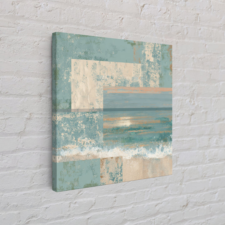 Abstract Seafoam Patterns Framed Canvas Print, Coastal Art, Beach Print, Coastal Decor, Fine Art, Coastal, Statement Artwork, COA-1x1-42