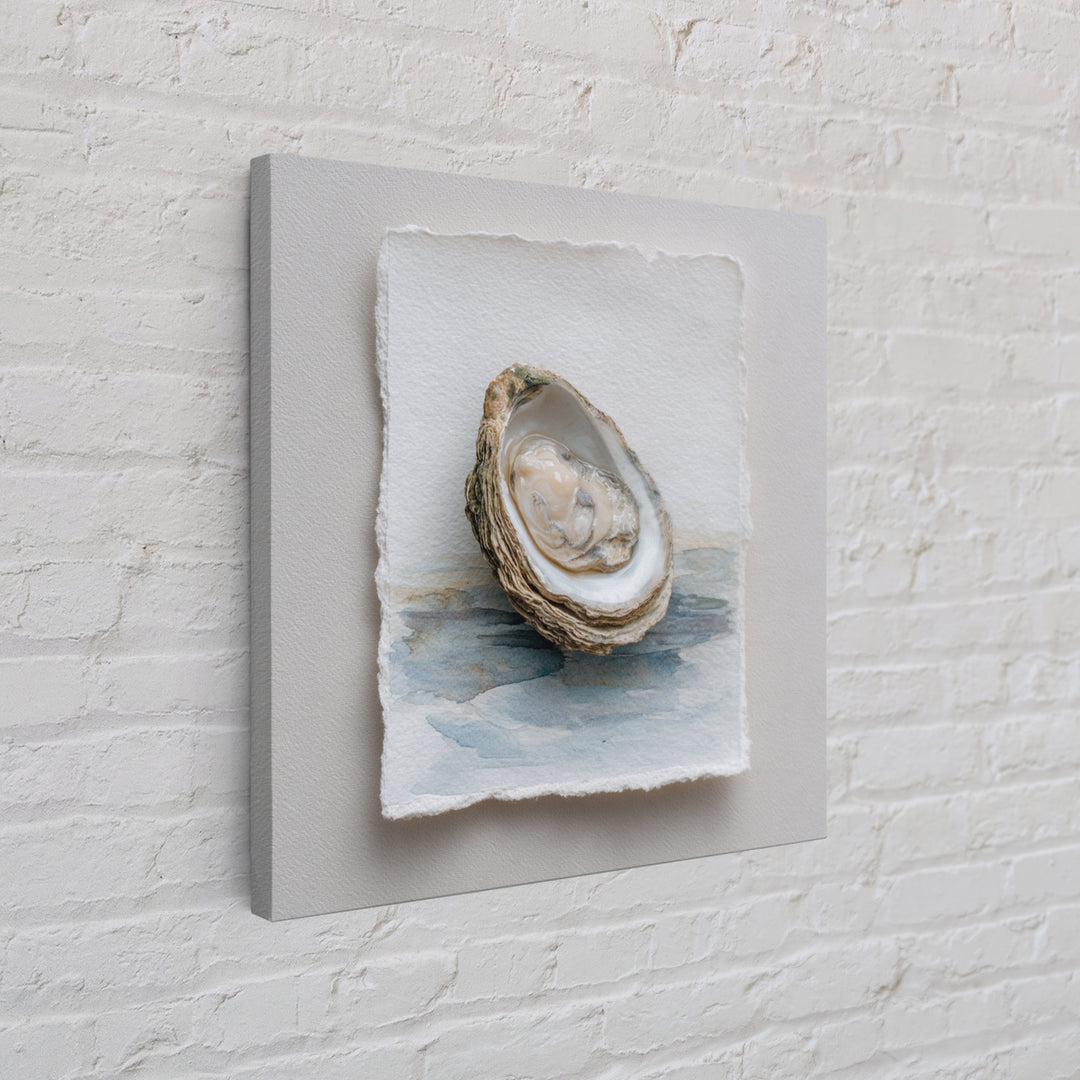 Oyster Shell Study Framed Canvas Print, Coastal Art, Beach Art, Coastal Decor, Oil Painting, Coastal, Room Decor, COA-1x1-51