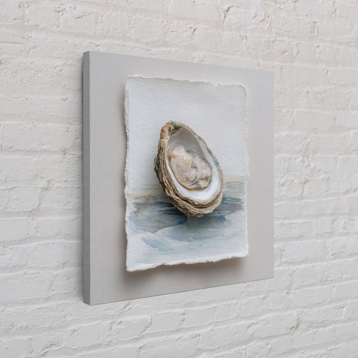 Oyster Shell Study Framed Canvas Print, Coastal Art, Beach Art, Coastal Decor, Oil Painting, Coastal, Room Decor, COA-1x1-51