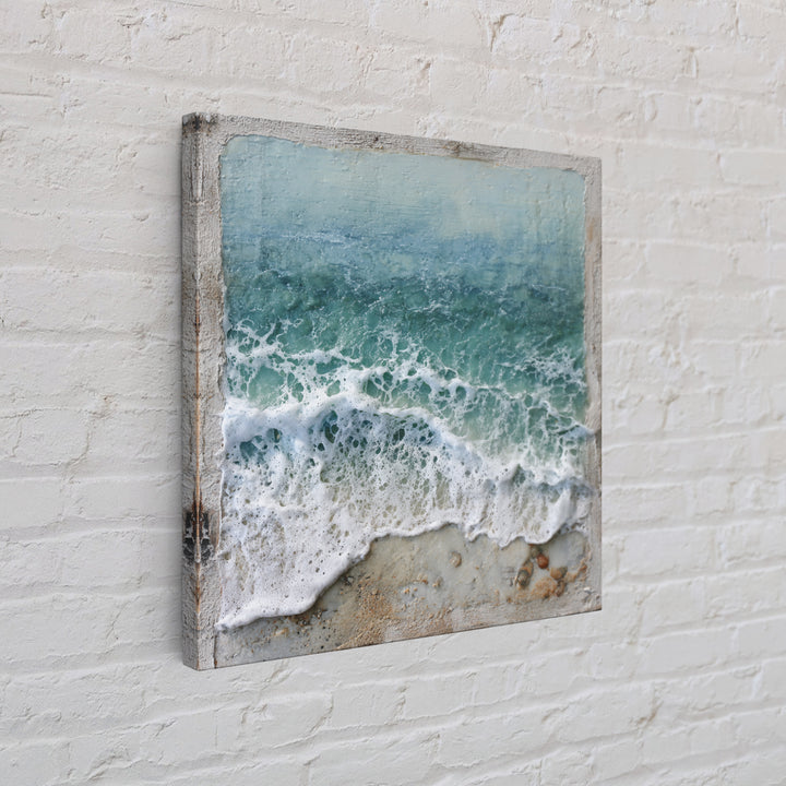Storm Cloud over Deep Green Water Framed Canvas Print, Coastal Art, Beach Print, Coastal Decor, Coastal, Statement Artwork, COA-1x1-68