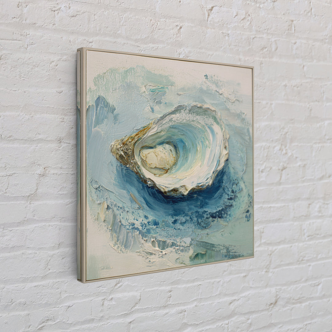 Oyster Shell Study Canvas Print, Coastal Art, Modern Decor, Coastal Decor, Fine Art, Coastal, Home Decor, Wall Decor, COA-1x1-75