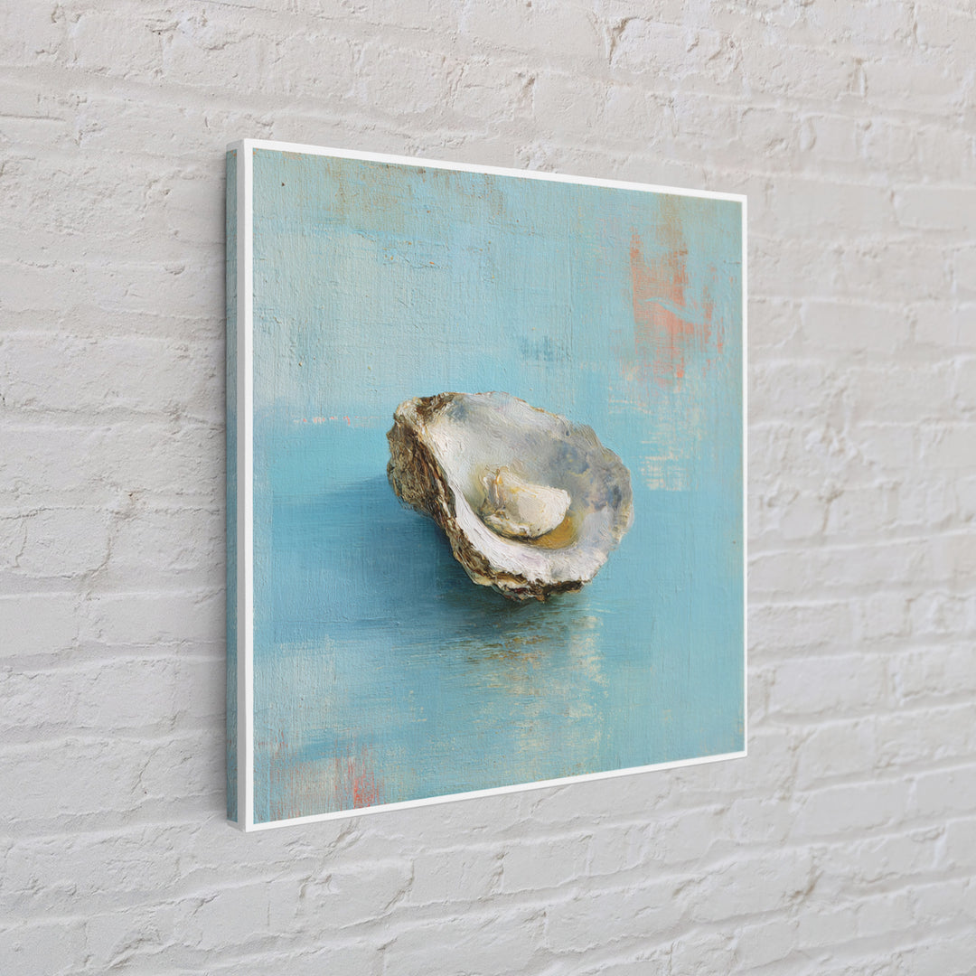 Oyster Shell Study Canvas Print, Coastal Art, Wall Art, Coastal Decor, Fine Art, Coastal, Bird Art, Wood Art, Nautical Decor, COA-1x1-99