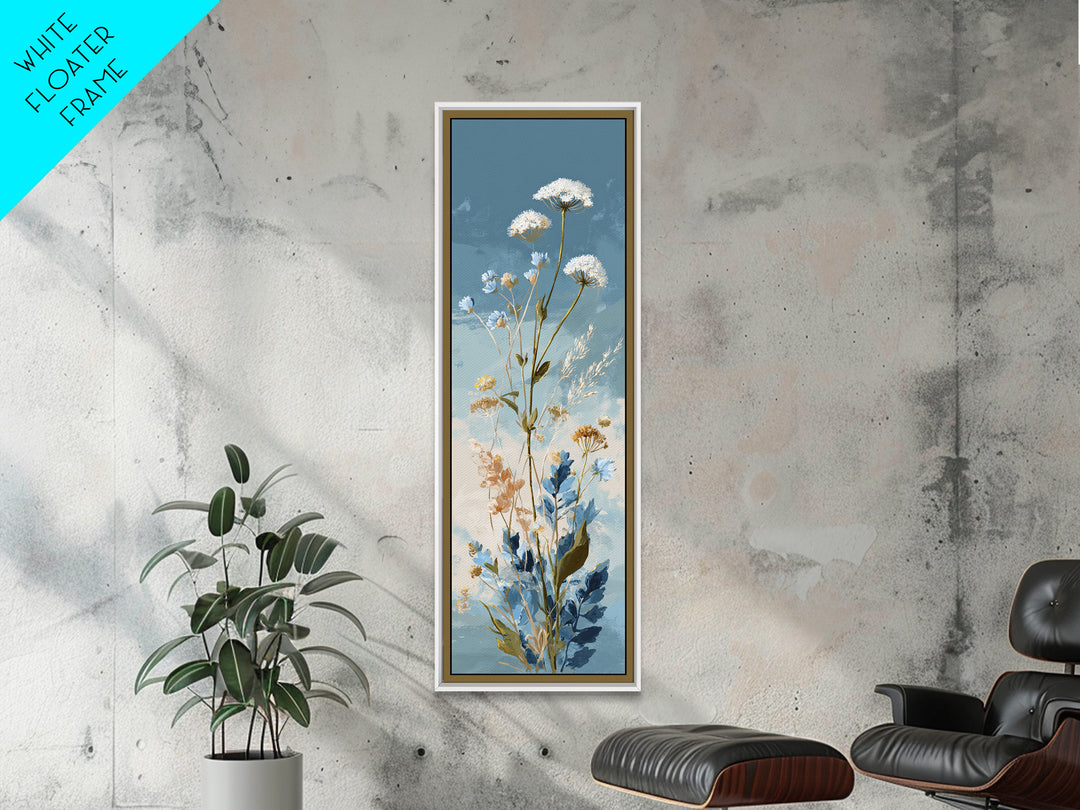 Coastal Botanical Bouquet Canvas Print, Coastal Art, Watercolor Painting, Coastal Decor, Oil Painting, Coastal, COA-1x3-33