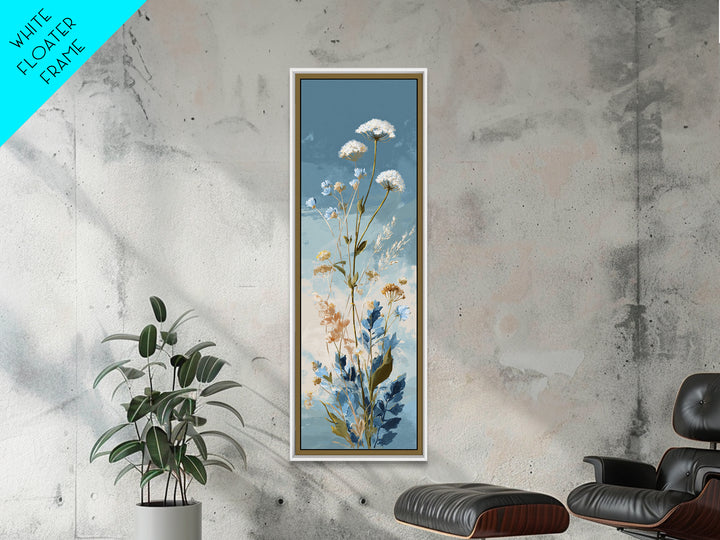 Coastal Botanical Bouquet Canvas Print, Coastal Art, Watercolor Painting, Coastal Decor, Oil Painting, Coastal, COA-1x3-33