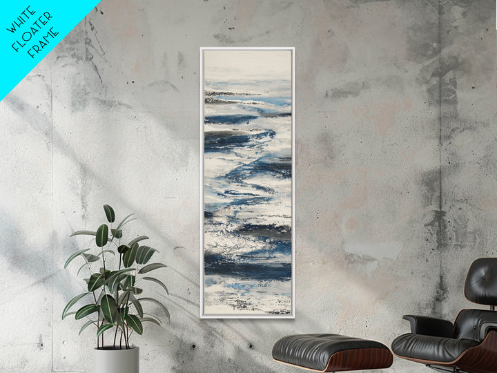 Minimal Wave Line Drawing Framed Canvas Print, Coastal Art, Coastal Decor, Abstract Art, Coastal, Oyster Art, Gallery Decor, COA-1x3-92